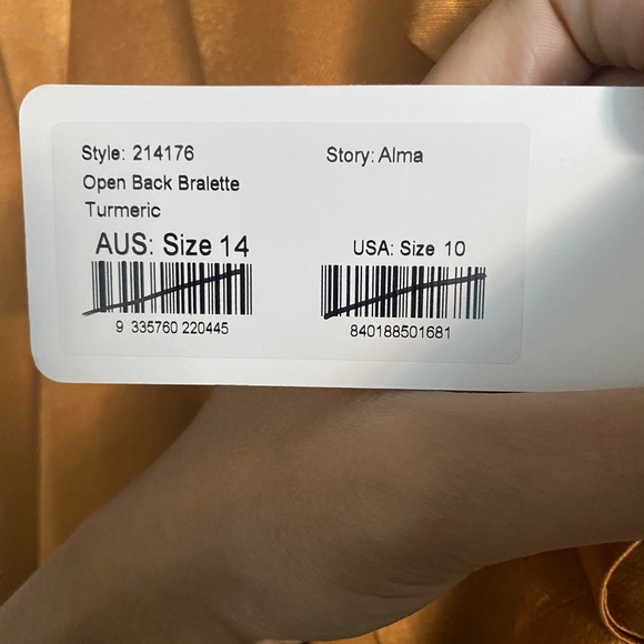 Shona Joy Double Breasted Blazer, Open Back Bralette, Tuxedo Trouser - Turmeric - Picture 2 of 4